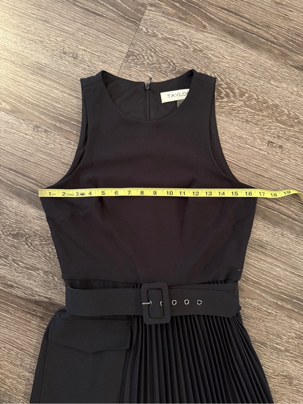 Taylor Pleated Belted Sleeveless Midi Dress - Picture 3 of 6